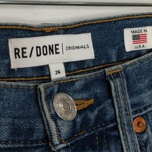 ReDone High Rise Ankle Crop Raw Hem jeans A28